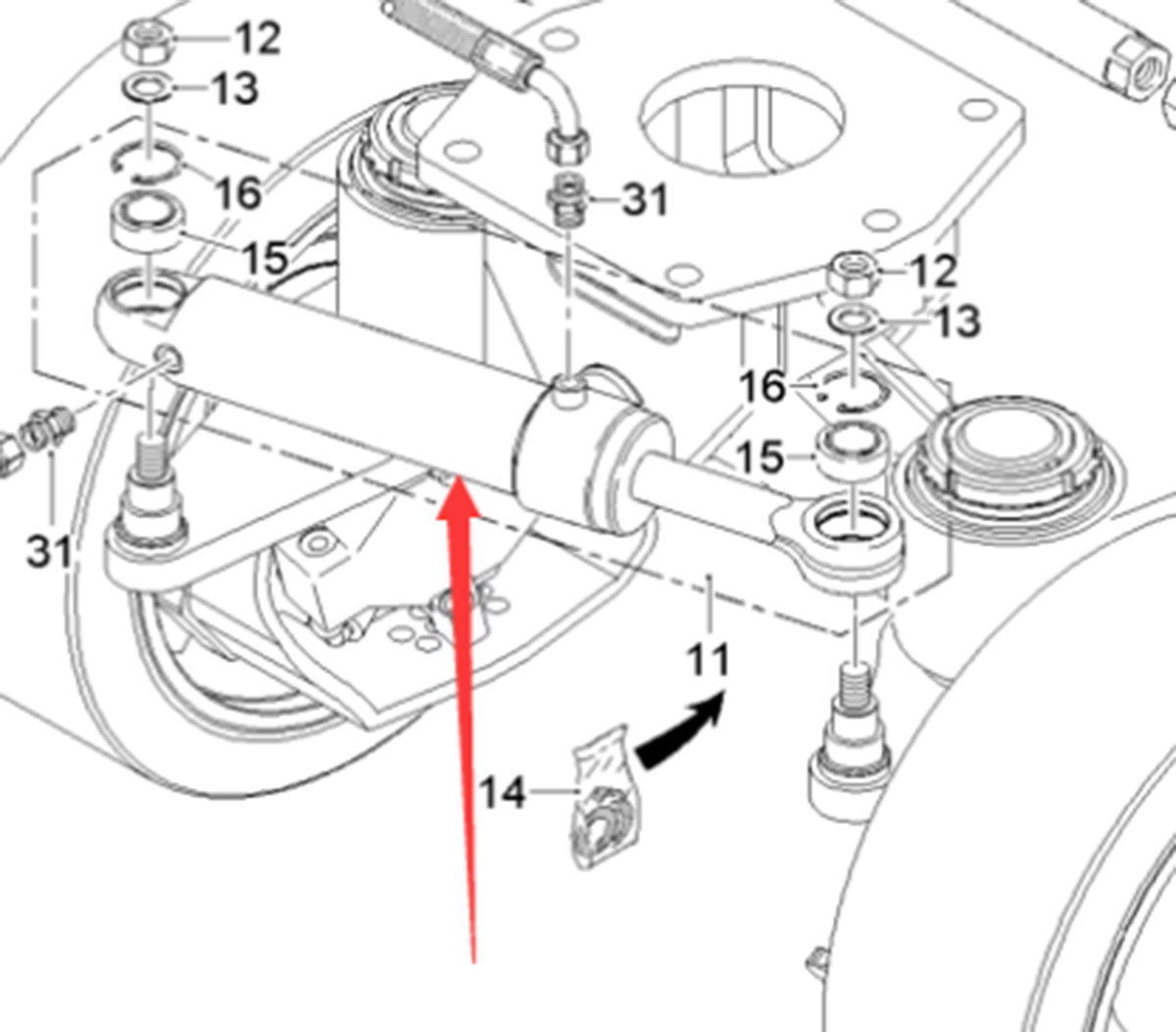 Imported milling machine steering cylinder 118415