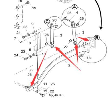 VOGELE imported paver leveling cylinder 2046682