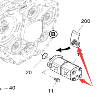 Imported dual-shaft gear pump for paver, part numb