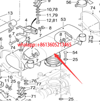 Imported milling machine engine muffler 192357