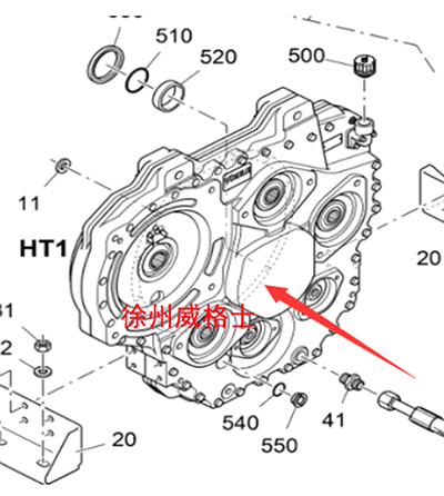 Imported asphalt paver transfer case 2235057
