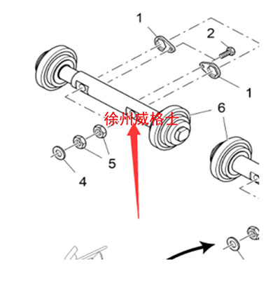 Imported paver scraper front guide wheel assembly 