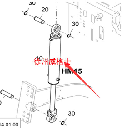Imported paver smoothing plate lifting cylinder 22