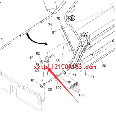 Paver feed hopper oil cylinder 2247513