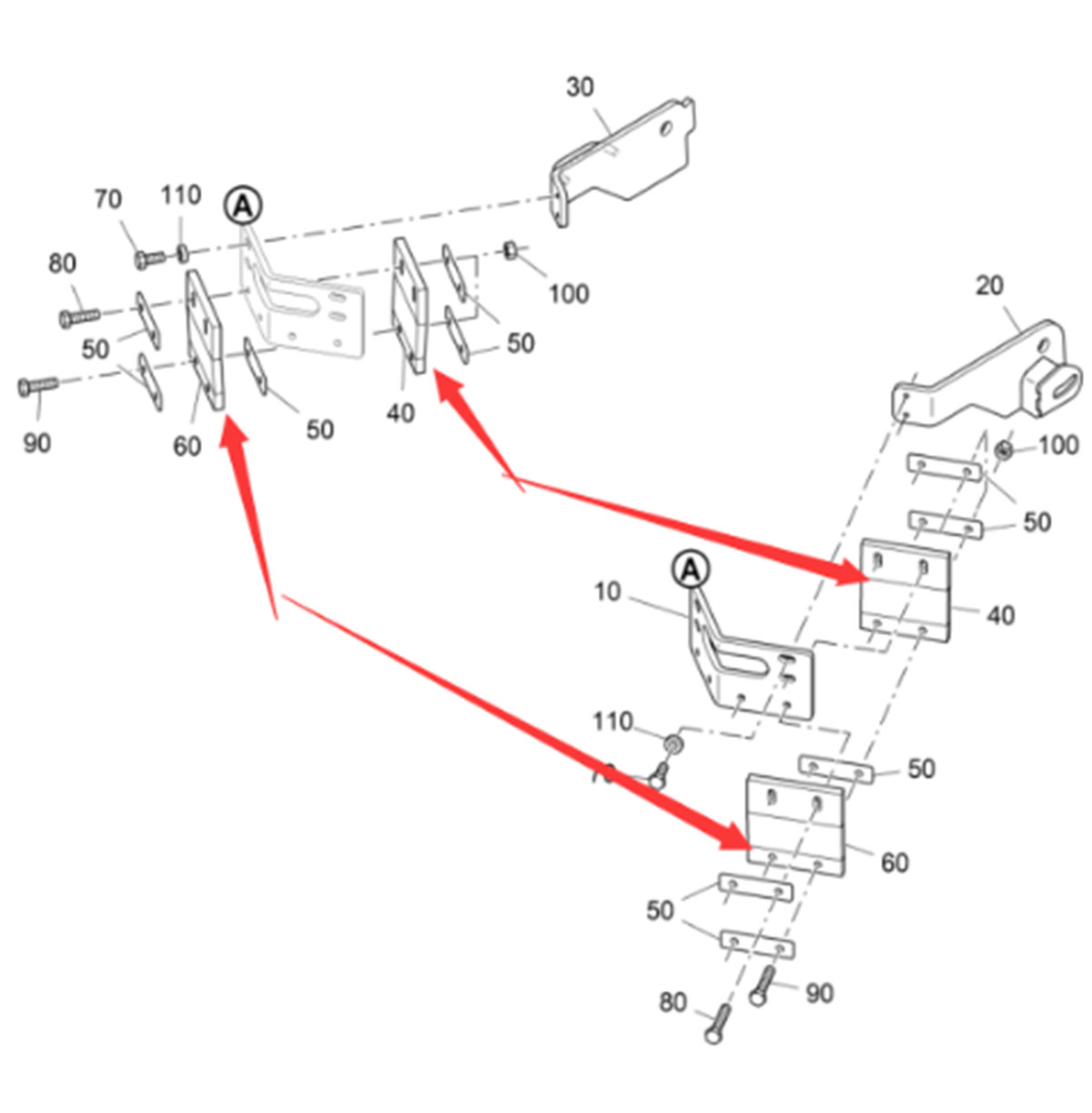 The front retaining plate of the walking track of 