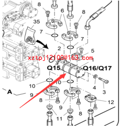 Imported paver vibratory ramming triple gear pump 