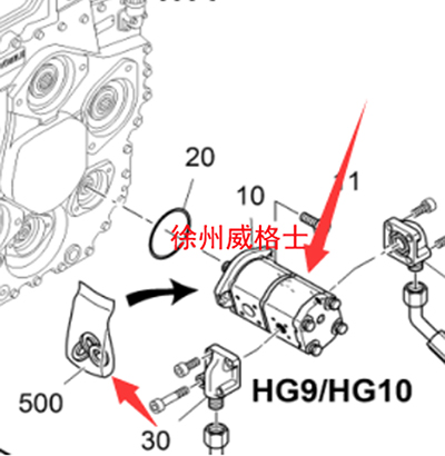Imported paver rammer double-acting gear pump 2374