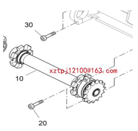 The drive shaft of the large chain for the feeding