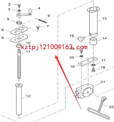 The vertical pole of the longitudinal slope leveli