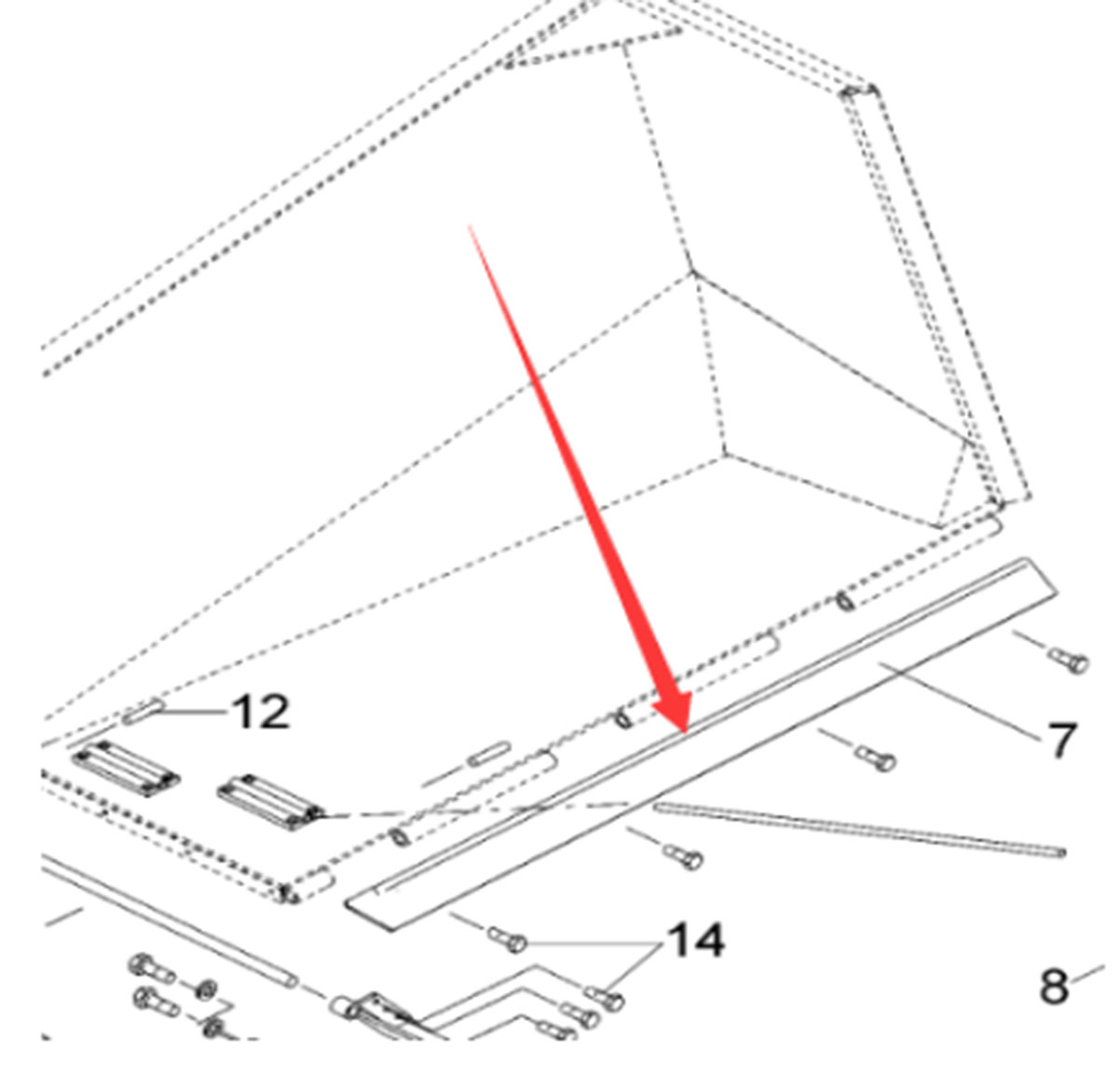 The right front scraper chain protection of the as