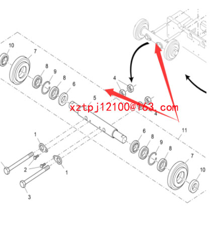Imported asphalt paver return roller 2024791